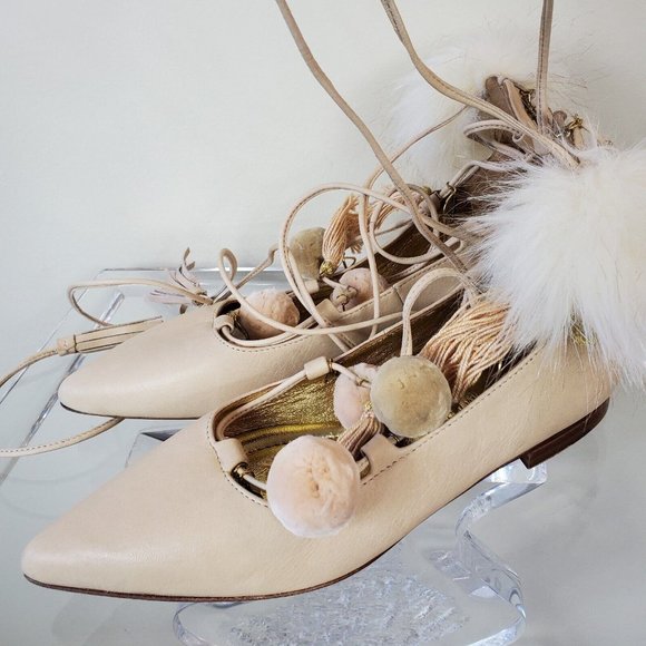 ALAMEDA TURQUESA Wrap Shoes Flats Pointed Toe The Blonde Salad Charm Womens 37 7 - Picture 3 of 11